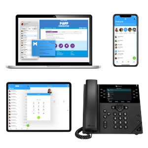 Unified Communication tools on POPP's Cloud Voice Phone System, including softphone apps and deskphone