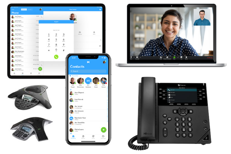 Phones and softphone apps for POPP's Cloud Voice VoIP Phone System