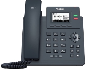 A Yealink T31P IP desk phone connected to the POPP Cloud VoIP phone service.